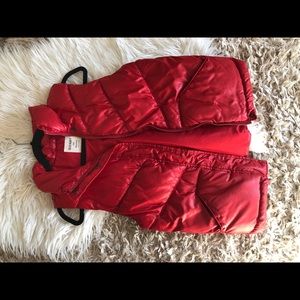 Red old navy puffy vest in size medium